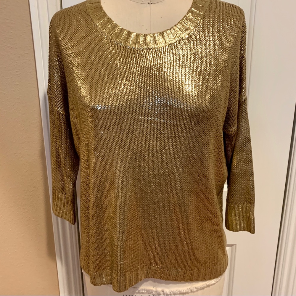 Club Monaco Gold Crew Neck Sweater